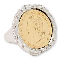 Bellezza Bronze Genuine 20 Lira Coin Ring