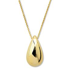 Bellezza Bronze Polished Teardrop Pendant with 18" Chain