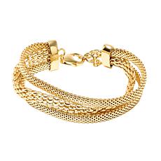 Bellezza Bronze Popcorn Chain 3-Row Bracelet