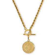Bellezza Bronze Rope Toggle Necklace with Detachable Enhancer Charm