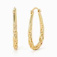 Bellezza Bronze Twinkle Oval Hoop Earrings