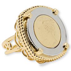 Bellezza Genuine 500 Lira Coin Gold-Tone Ring