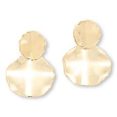Bellezza Graduated Hammered Disc Dangle Earrings