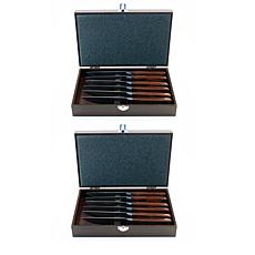 BergHOFF Pakka 14pc Stainless Steel Steak Knife Set w/2 Cases