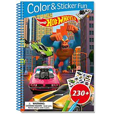 book n app Color and Sticker Fun Hot Wheels Spiralbound Book