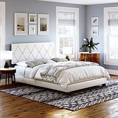 Boyd Sleep Diamond Upholstered 4 Slat Bed Frame, Queen