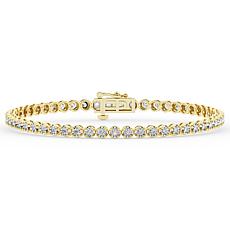 Bright Halo Lab Grown Diamond 1.00 ctw Tennis Bracelet, Sterling Si...