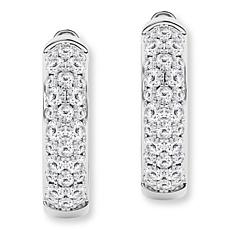 Bright Halo Lab Grown Diamonds 1ctw Pavé Huggie Hoop Earrings
