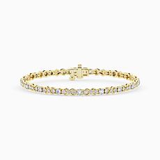 Bright Halo Lab Grown Diamonds 3.00 ctw XO Bracelet, Sterling Silve...
