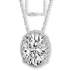 Bright Halo Lab Grown Diamonds 3/4ctw Halo Drop Necklace