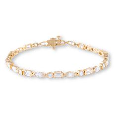 Bright Halo Lab Grown Diamonds Mixed Cut Tennis Bracelet