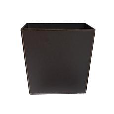 Brown and Tan Stitched Large Waste Basket with Liner