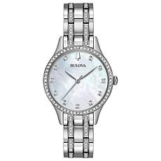 Bulova Crystal-Accented Silvertone Watch and 2-piece Bracelet Set