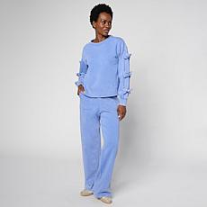 C Wonder 2-piece Bow-Sleeve Top & Pant Set