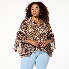 C Wonder by Christian Siriano Chiffon Drama Top