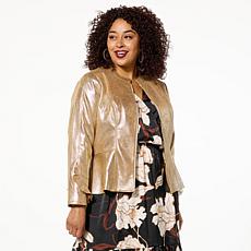C Wonder by Christian Siriano Metallic Knit Ruffle Jacket