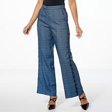 C Wonder Glen Plaid 2-Tone Wide Leg Trouser