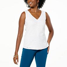 C Wonder Knit Lace Tank