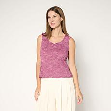 C Wonder Knit Lace V-Neck Tank