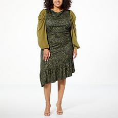 C Wonder Leopard-Print Travel Jersey Midi Dress