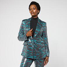 C Wonder Printed Sequin Blazer