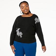 C Wonder Reversible Lace Dolman Sweater