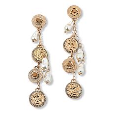 C Wonder Simulated Pearl Charm Dangle Earrings 