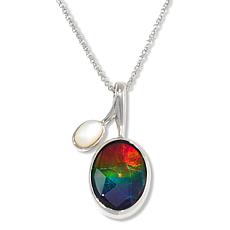 Canadian Ammolite Gems Ammolite & Mother-of-Pearl Pendant with Chain