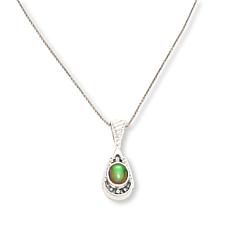 Canadian Ammolite Gems Green Ammolite Triplet Pendant with Chain
