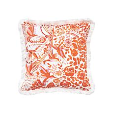 carol & frank Hummingbird Floral Pillow