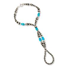 Chaco Canyo Turquoise and "Navajo Pearl" Beaded 8-1/8" Bracelet