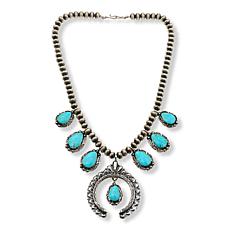 Chaco Canyon 21" Campitos Turquoise Squash Blossom Necklace