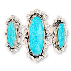 Chaco Canyon 3-Stone Kingman Turquoise Sterling Silver Cuff Bracelet