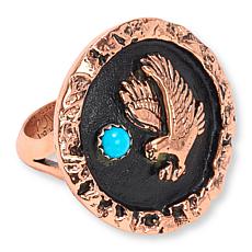 Chaco Canyon Copper "Eagle" and Sleeping Beauty Turquoise Ring