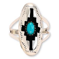 Chaco Canyon Elongated Shadowbox Sleeping Beauty Turquoise Ring