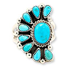 Chaco Canyon Handcrafted Silver Sleeping Beauty Turquoise Ring