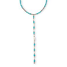 Chaco Canyon Sleeping Beauty Turquoise Beaded Lariat Necklace