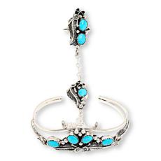 Chaco Canyon Sleeping Beauty Turquoise Princess Cuff Bracelet and R...