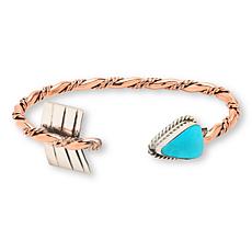 Chaco Canyon Sterling Silver & Copper Turquoise Arrow Cuff Bracelet