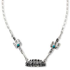 Chaco Canyon Sterling Silver Campitos Turquoise Cactus 18" Necklace