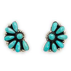 Chaco Canyon Sterling Silver Campitos Turquoise Half-Cluster Earrings