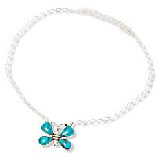 Chaco Canyon Sterling Silver Kingman Turquoise Butterfly Drop Necklace