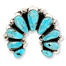 Chaco Canyon Sterling Silver Kingman Turquoise Cluster Naja Ring