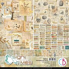 Ciao Bella Sign Of The Times Patterns Pad 12"X12" Package of 8