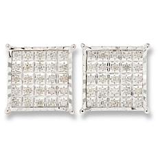Colleen Lopez 3/8ctw White Diamond Pavé Square Stud Earrings