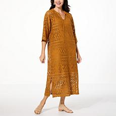 Colleen Lopez Crochet Vacation Maxi Dress with Cami Slip