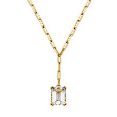 Colleen Lopez Gold-Plated Gemstone Drop Paperclip Chain Link Necklace