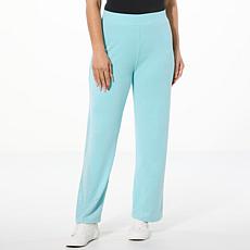 Colleen Lopez Knit Pull-On Wide Leg Pant w/ Rhinestone Embellishments