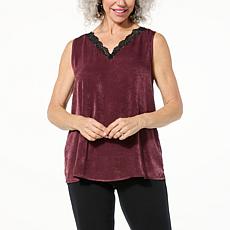 Colleen Lopez Lace-Trim Satin Tank