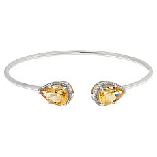 Colleen Lopez Pear-Shaped Gemstone Sterling Silver Flex Cuff